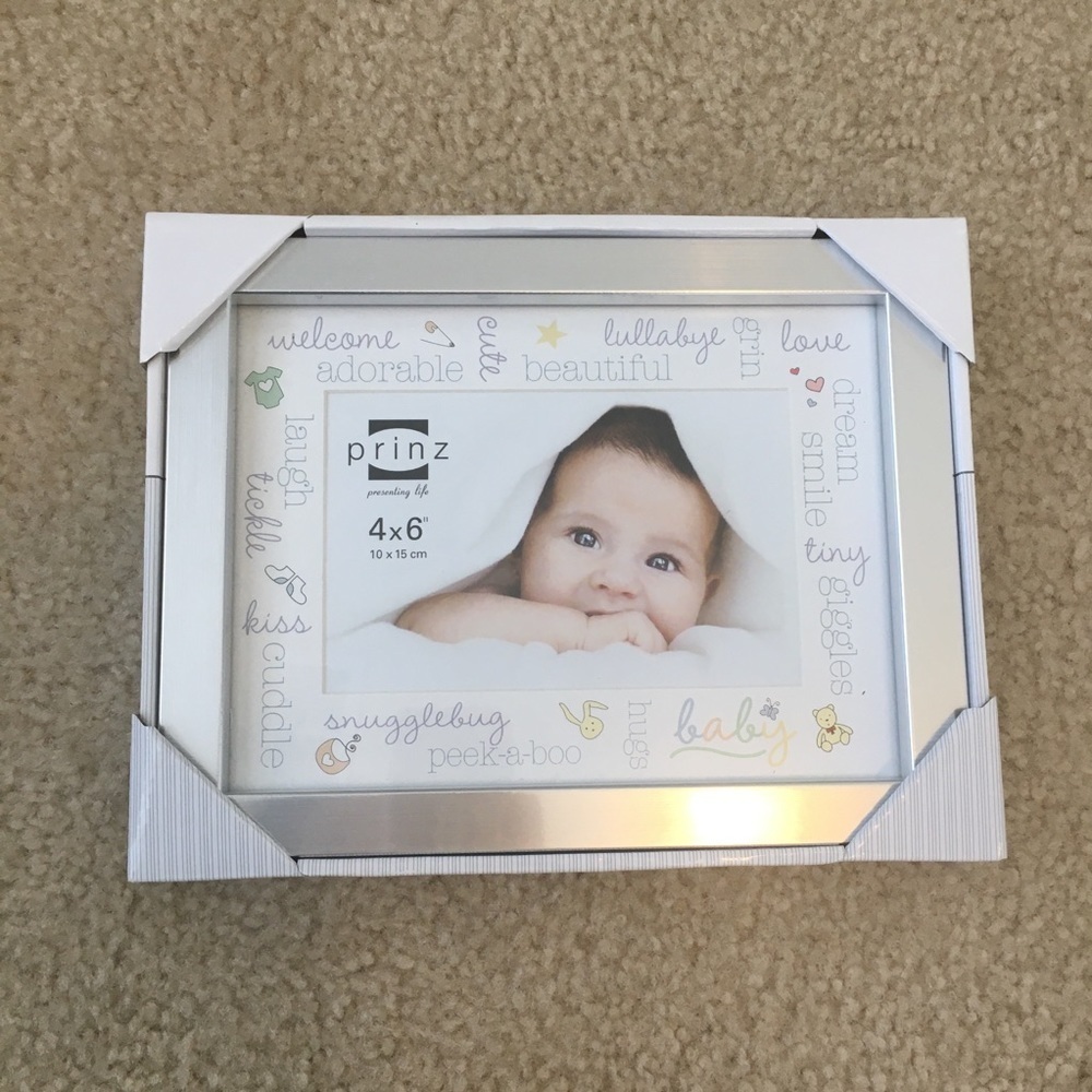 Prinz Silver 4x6 Photo Frame for new baby NIB